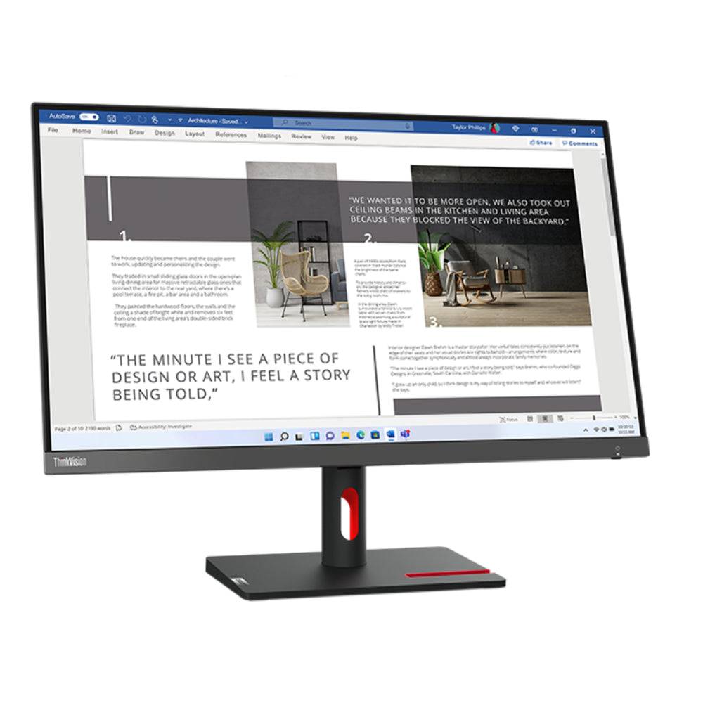 Monitor Lenovo ThinkVision 27'' FullHD con design moderno e supporto regolabile, ideale per il Bundle Lenovo ThinkStation P340. Monitor Lenovo ThinkVision 27'' FullHD con design moderno e supporto regolabile, ideale per il Bundle Lenovo ThinkStation P340.